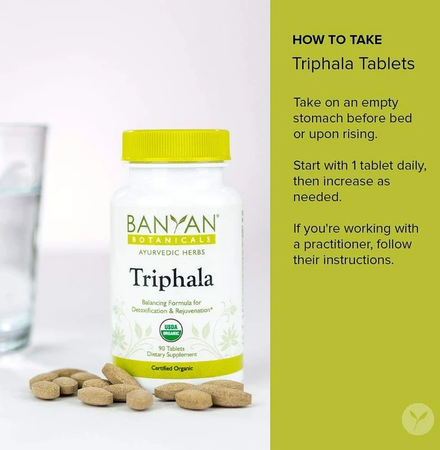 반얀 보타니컬스 에이어비딕 허브 트리팔라 90정 Banyan Botanicals Triphala Tablets Triphala Supplement, 1개 - 쿠팡