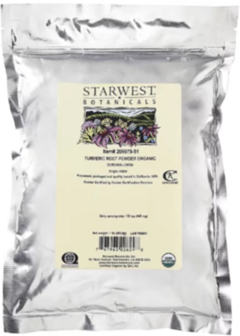 Starwest Botanicals 강황 뿌리 분말 453.6g(1lb) 쿠르쿠마 롱가, 1개 - 쿠팡