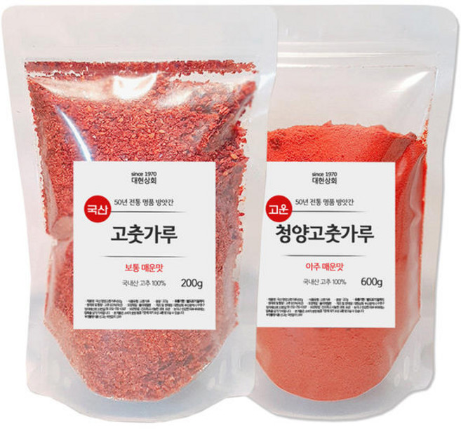 테온셀 국산 햇고춧가루 200g 양념 고운/보통매운맛 매운맛/청양고추가루 땡초 대현상회, 베트남고춧가루 양념용600g