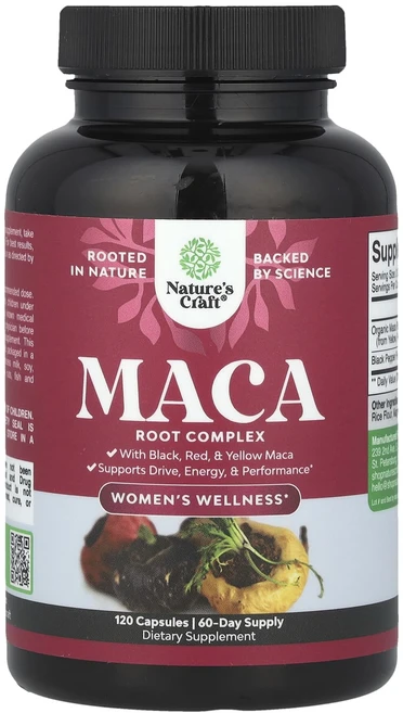Nature's Craft 여성 웰니스 마카 뿌리 복합체 캡슐 120정, NaturesCraft여성웰니스마카뿌리복합체캡슐120정, 1개 - 쿠팡