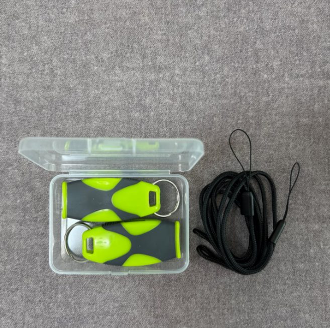 3-LIST 스포츠 코치 훈련용 심판 호루라기 경기용 휘슬 비상 생존 호신용 선명하고 강력한 고주파 사운드 체육대회, 1개, 형광 녹색 + 형광 녹색