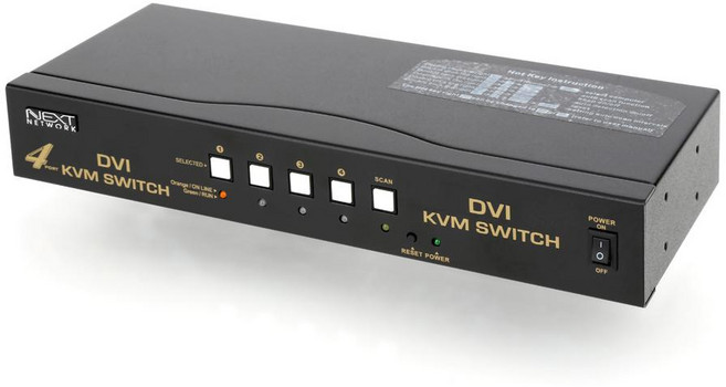 넥스트 1x4 USB DVI KVM 스위치 NEXT-7304KVM-DVI, 1개