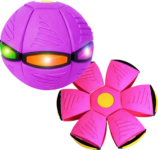 KC인증 로앤제이 LED 플랫볼 원반던지기 축구공 족구공 공놀이, 퍼플, 1개