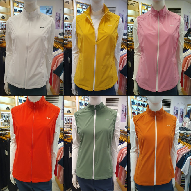 루이까스텔 S/S 여성 레이스 밴드 홑겹 집업 골프 베스트 7LEJP308[ NC송파 루이까스텔][베스트][조끼][집업조끼][골프조끼]
