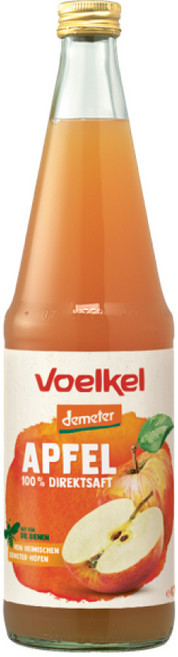 【德國Voelkel】 蘋果原汁 700mL 效期至2027/6/17 歐盟認證 無加糖與防腐劑 100%天然果汁 非濃縮還原 原裝進口, 1個, 蘋果汁 2026/9/4
