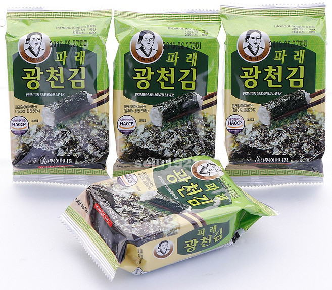 광천어머니김 16단 파래 도시락김 4g X 16봉 8개입 1box 총 128봉 전장김 식탁김 돌자반 김밥김 김자반, 64g, 8개