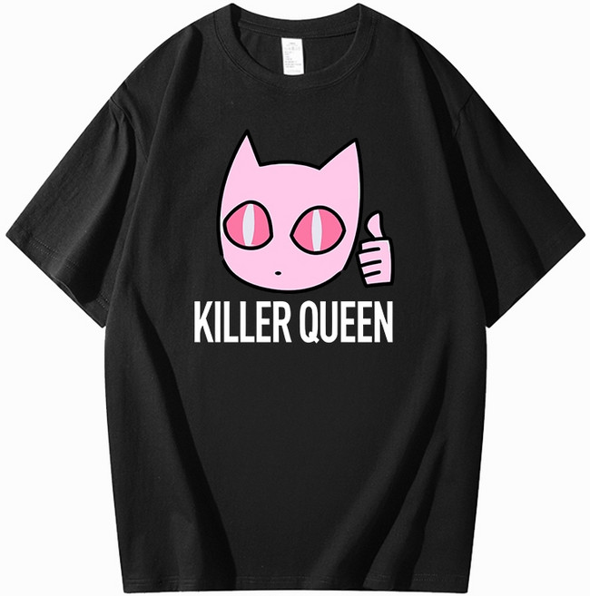 죠죠의 기묘한 모험 굿즈 킬러퀸 키라 요시카게 남여공용 여름 반팔 티셔츠