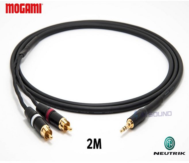 MOGAMI 2534 3.5mm(TRS) + RCA 모가미 스테레오 케이블 2M, 1개