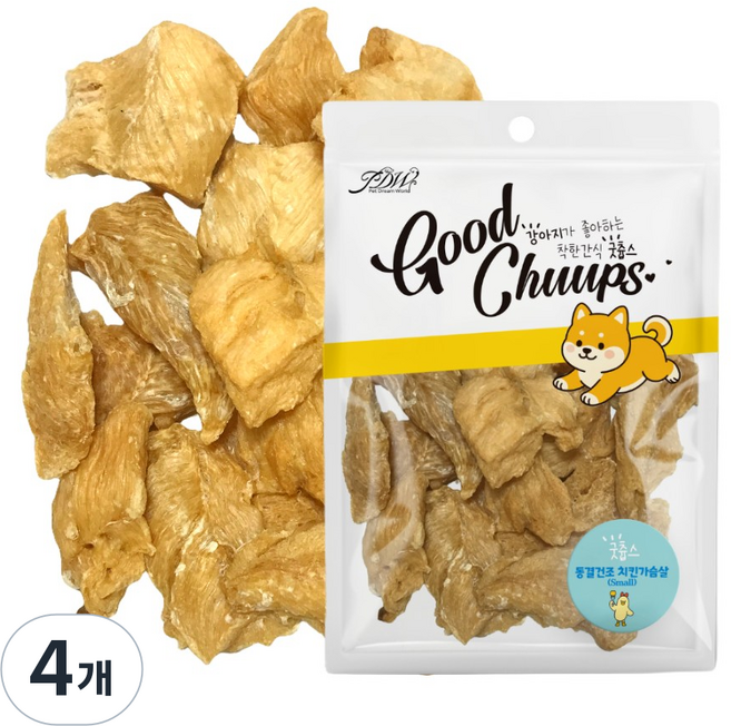 굿츕스 10 동결건조 닭가슴살 small size, 4개, 80g, 치킨
