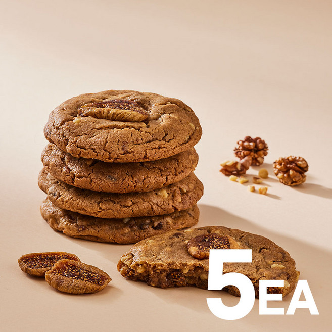 티켄쿠키 수제 무화과월넛 르뱅쿠키, 5개, 150g