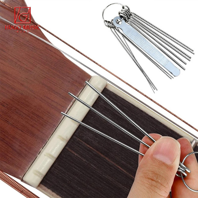 위고뮤직 기타 너트 파일 세트 새들 12개 통기타 일렉 베이스 전용 수리공구, 1개