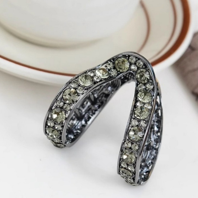 골드팡 브이자 볼륨업 큐빅 헤어 집게핀