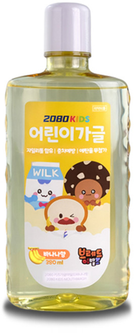 2080 브레드이발소 키즈가글 바나나맛 250ml 자일리톨 함유, 380ml, 1개