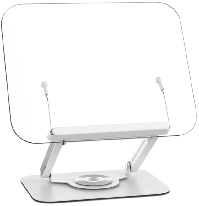무무 투명 아크릴 독서대 높이 각도 조절 360도 회전, 화이트