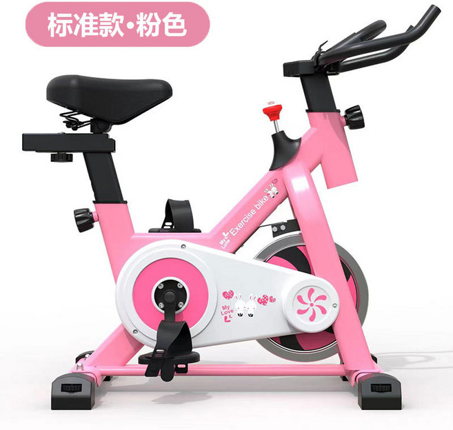 動感單車家用室內運動器材腳踏車兒童禮物靜音健身器材健身車, 1個, 1cm, 可愛粉-標準款(無儀表+平板支架):無規格