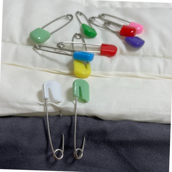 대용량 컬러 안전 옷핀 10p 세트 이불 시트 고정 핀 수선용품 안전핀 다용도옷핀