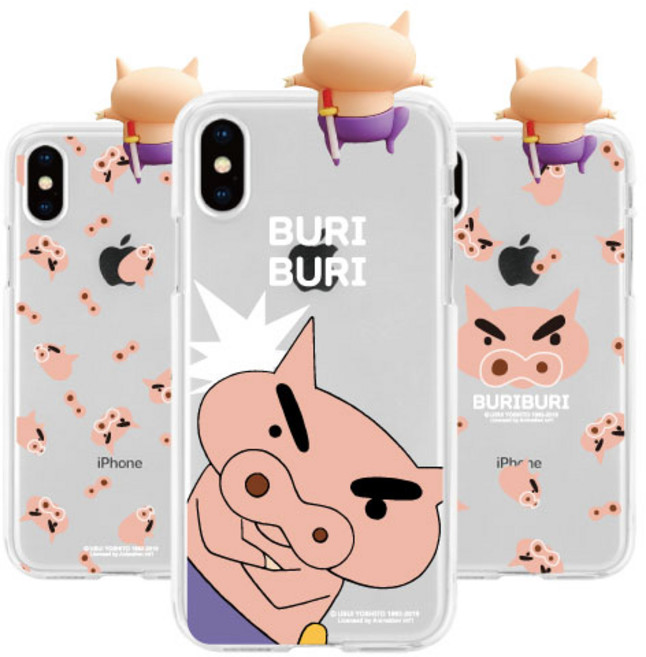 짱구는못말려 짱구 정품 부리부리 피규어 투명젤리케이스 아이폰17/12/13/14/15/16 갤럭시S25/22/2324/21/노트20