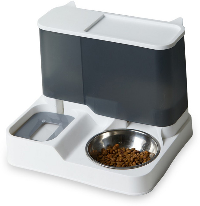 페키움 반려동물 반자동 급수식기 + 실리콘 매트 세트, 그레이+실리콘 매트증정, 1개