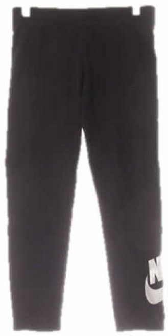 0790 NIKE블랙 면혼방 7부오버로고레깅스 [XS]