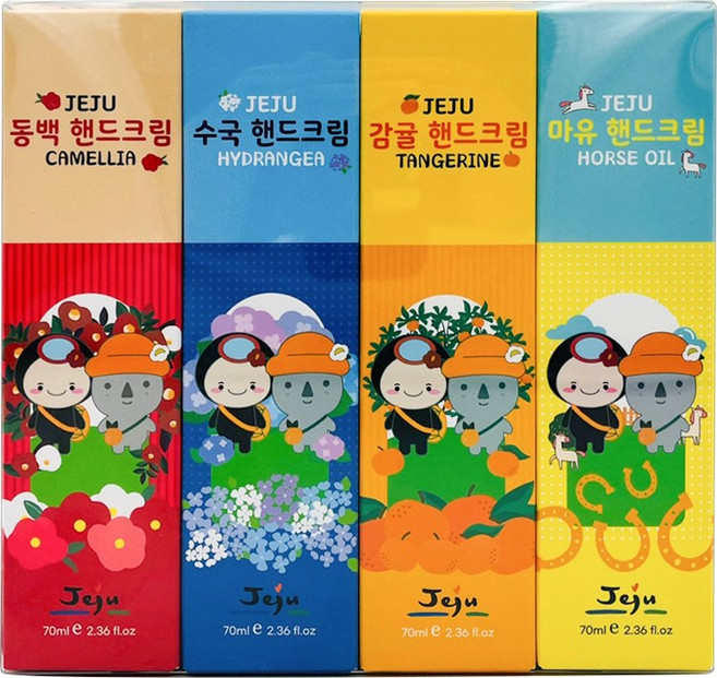 제주갬성 핸드크림 70ml x 4종 세트, 1세트