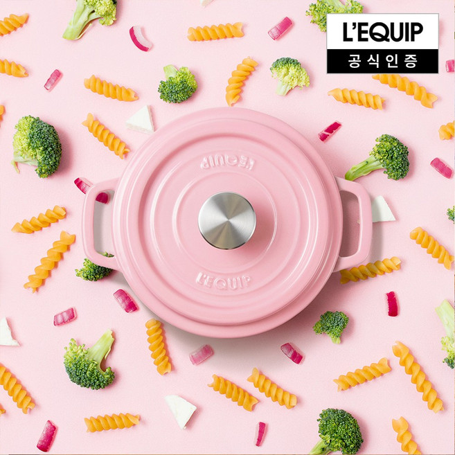 리큅 인덕션 더치오븐 무쇠 양수냄비, 18cm, 글로스핑크, 1개