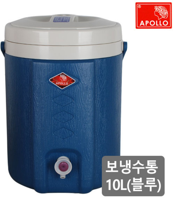 APOLLO 아폴로 보냉수통 5L-10L 아이스물통 캠핑물통 야외용물병 워터저그 아폴로수통, 블루, 10L, 1개