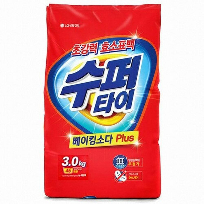 수퍼타이 찬물전용 베이킹소다 플러스, 3kg, 6개