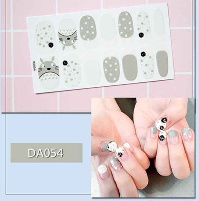 민스리빙 젤 네일스티커 붙이는 네일패치 페디 큐어 DA, 1개, DA054