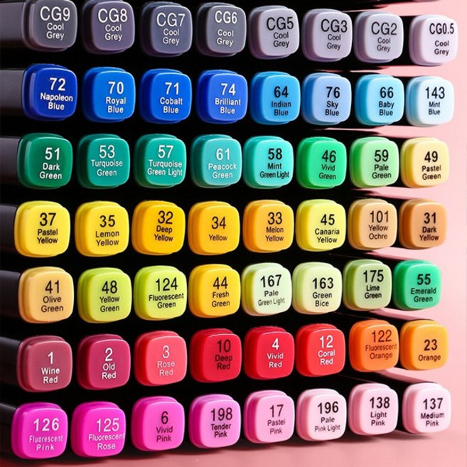 [5시건 당일배송] 파격할인 REGN 더블헤드 트윈마카펜 디자인 마카세트 미술 유성마커펜 80색, 1개