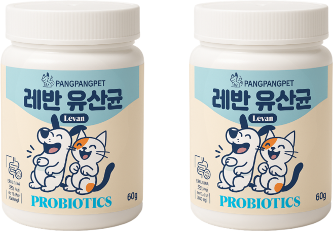 팡팡펫 레반 강아지 고양이 장건강 영양제 설사 변비 유산균, 2개, 장건강/유산균, 60g