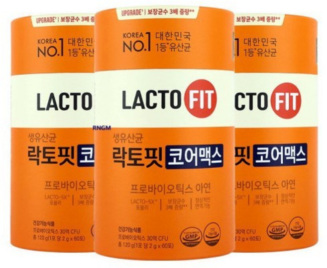락토핏 종근당건강 생유산균 코어맥스, 60g, 3개