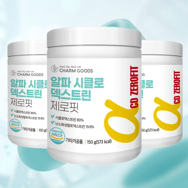 알파CD 알파 시디 씨디 시클로 덱스트린 제로핏 파우더 프리미엄 사이클로 싸이클로, 3개, 150g