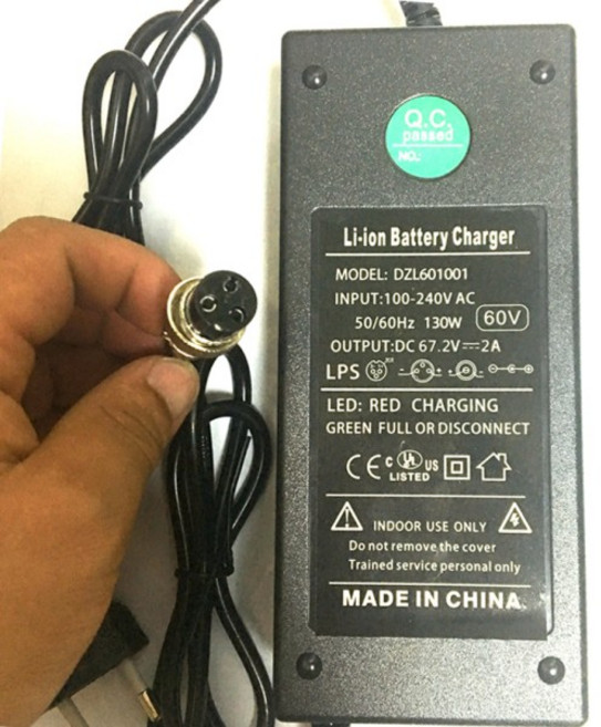 수레 자기 균형 외발 자전거 스케이트 보드 용 67.2V 2A 리튬 배터리 충전기 XLR 3 핀 12mm DC가 60V 10AH, 01 영국