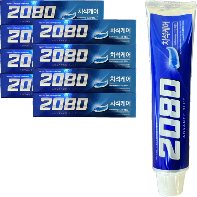 2080 어드밴스 블루 치약, 120g, 8개