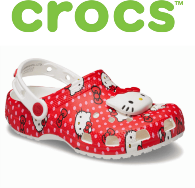 [매장판 정품] 크록스 키즈 클로그 클래식 헬로키티 산리오 캐릭터 여아 샌들