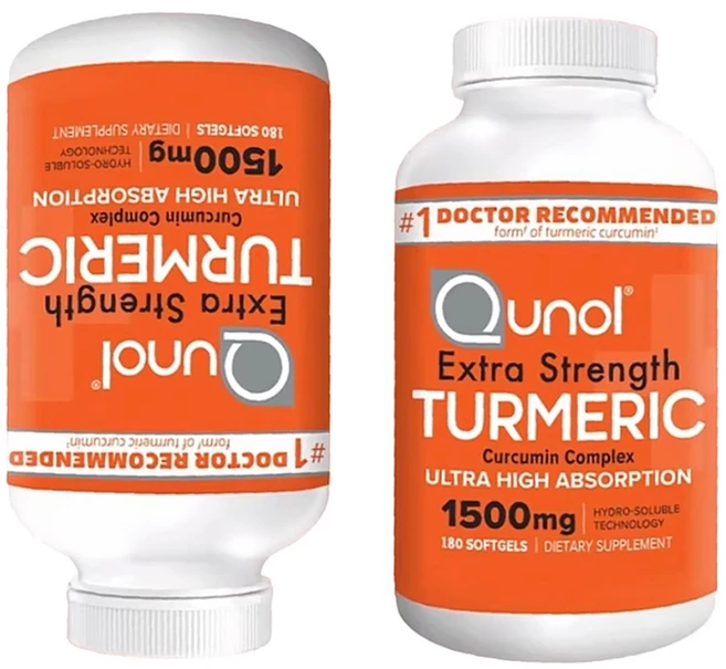 Qunol 강황 커큐민 1500mg 프리미엄 항산화 영양제, 2개, 180회분 - 쿠팡