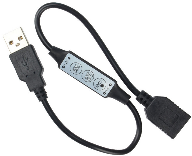 단색LED스트립용 유선 컨트롤러 USB타입 DM2842, 1개
