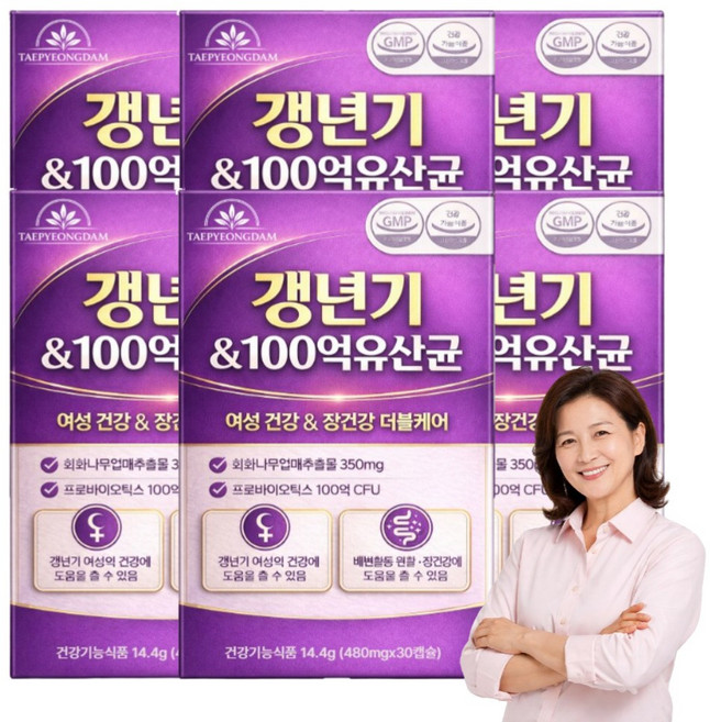 여성건강 메노락토 YT1 갱년기 유산균 / 100억 장건강 생유산균 프로바이오틱스 [사은품세트구성], 6개, 30회분