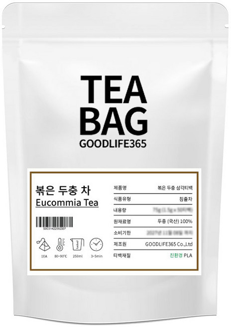 굿라이프365 친환경 티백망 볶은 두충 삼각티백, 1개, 1.5g, 50개입