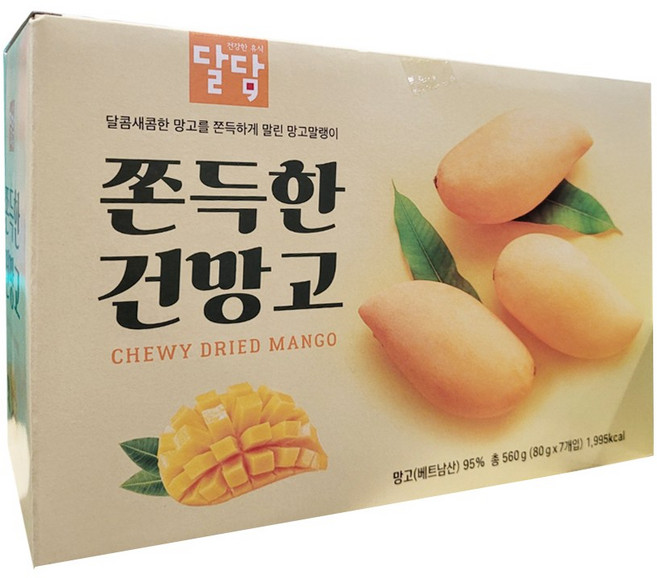 달담 쫀득한 건망고 80g x 7 맛있는 망고 말랭이 코스트코, 1개