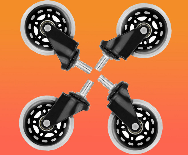 비르피츠 M8 볼트형 무소음 우레탄 바퀴 회전 3인치 고급형, 일반바퀴, 4개