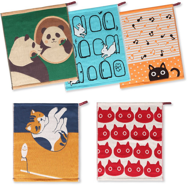 소확행몰 시밀리 고양이 핸드타올 shmily 캐릭터 순면 키친타올 면행주 주방수건, 1세트, C구성