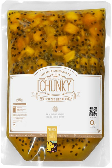 청키 수제 패션후르츠청 망고청 블렌딩 해피가든 대용량 카페용 과일청 2kg, 1개, 1개입
