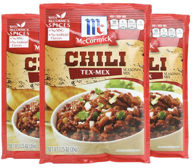 맥코믹 칠리 시즈닝 믹스 텍스-멕스, 35g, 3개