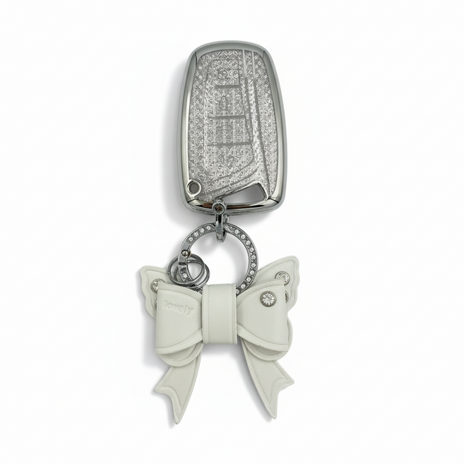 어니트 현대 차종 호환 크리스탈 차키케이스 자동차 키링 키홀더, 화이트, H-03(4버튼)