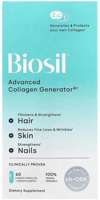 바이오실 어드밴스드 콜라겐 제너레이터 소형 비건 액상 캡슐 60정, 1개 - 쿠팡