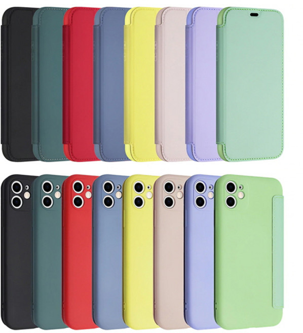 아이폰SE3 SE2 XR XS 맥스 X 8 7 플러스 컬러 카드수납 실리콘플립 핸드폰케이스