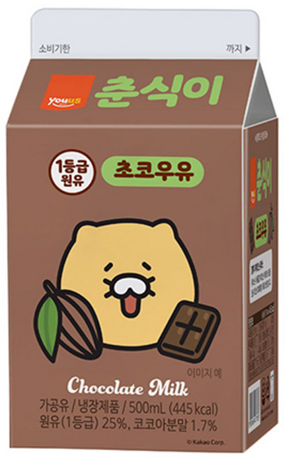 춘식이 초코우유, 5개, 500ml