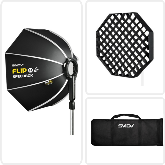 SMDV 플립 소프트박스 + 그리드 포함 세트, 1세트, 플립24 + 그리드