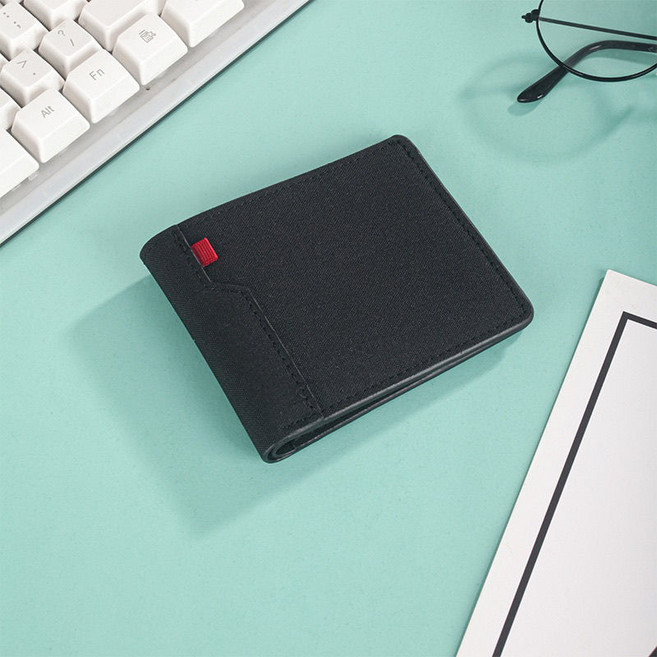 Skyciky 남자 반지갑 캔버스 가죽 카드 수납 겸용 운전면허증 학생 심플 지갑 DD2177